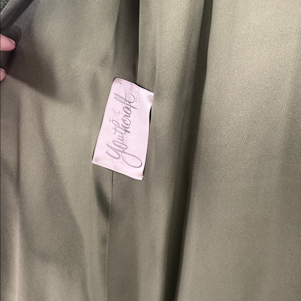 Vintage Green Wool Peacoat With Genuine Mink Collar - Picture 6 of 7